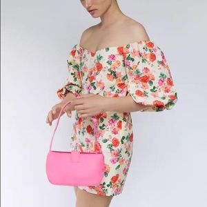 Zara Floral mini dress puff sleeve